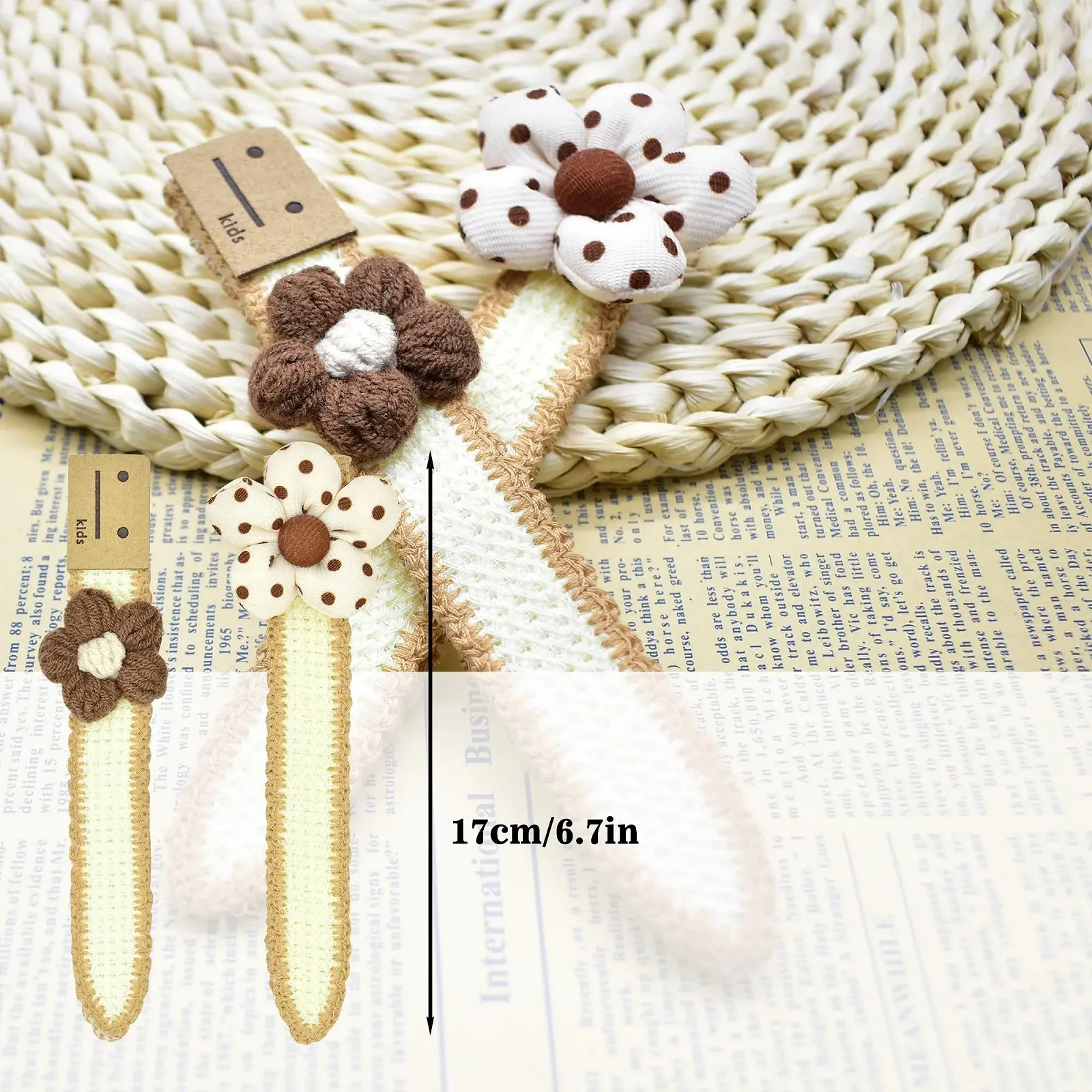 Пов'язка для волосся Квіткова з липучкою, фото №5