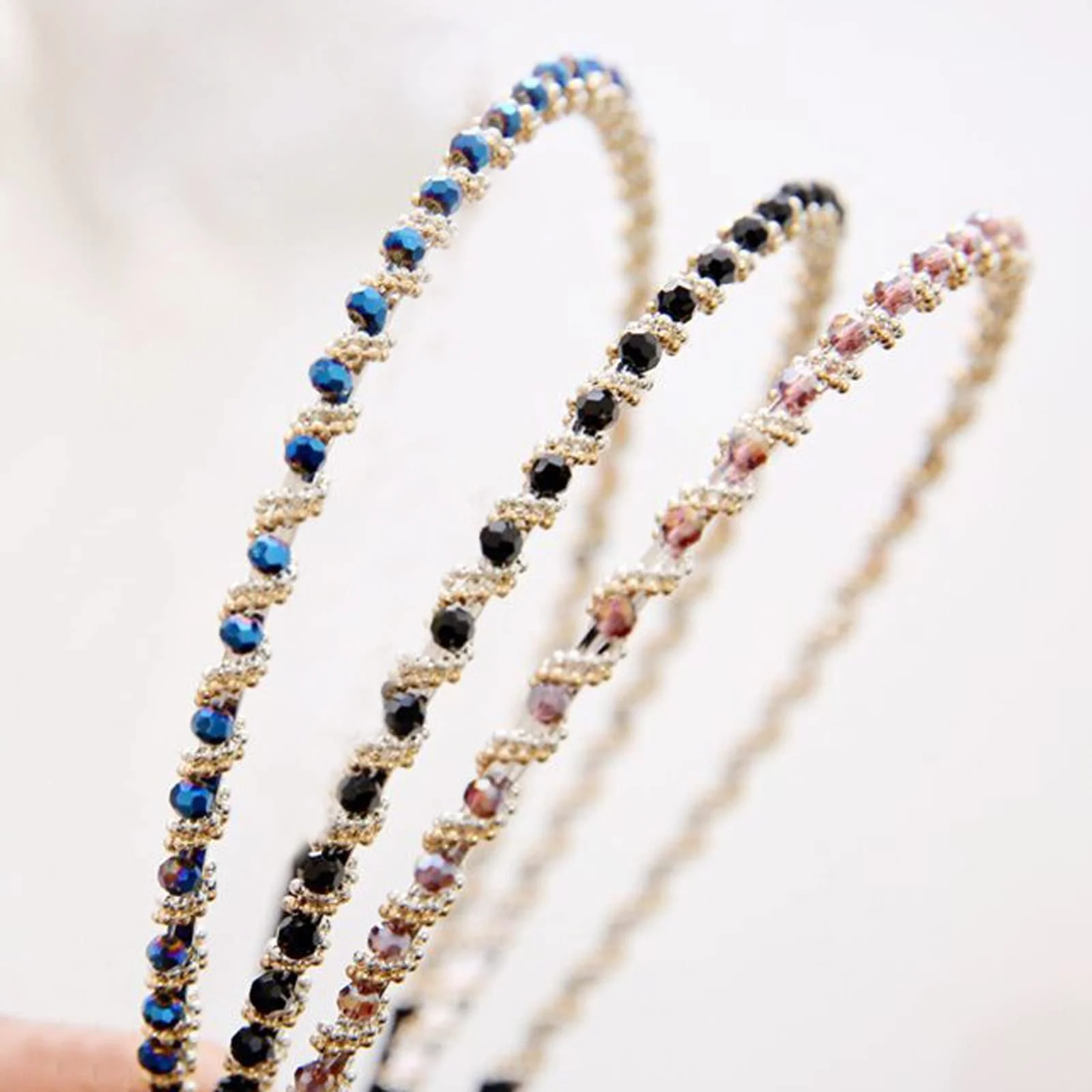 Набір обручів для волосся з кристалами, 5 шт., фото №2 Набір обручів для волосся з кристалами, 5 шт., фото №2