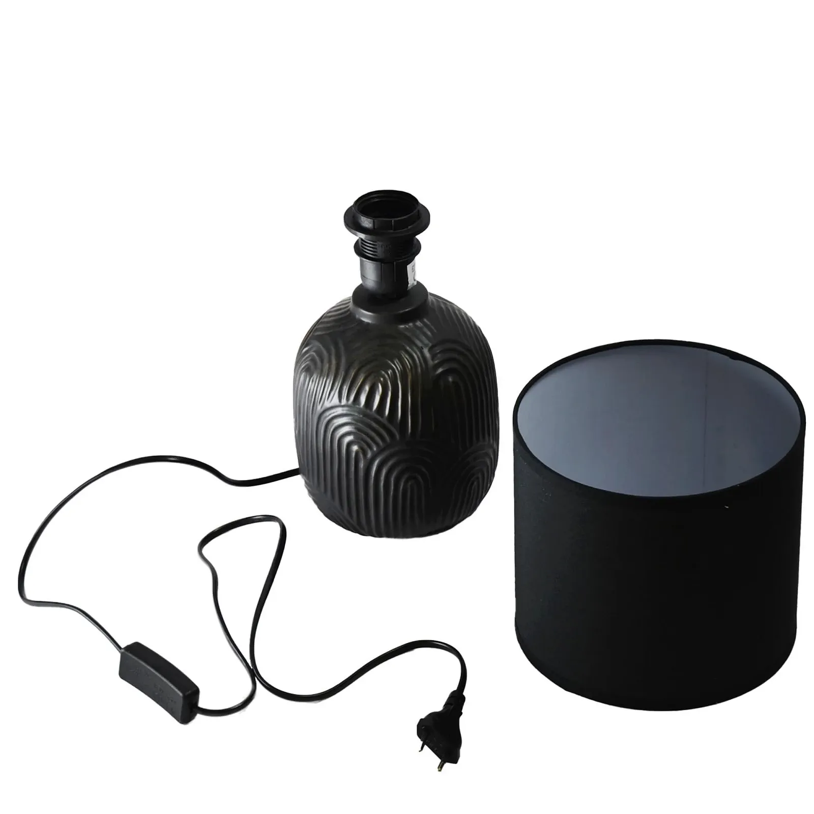 Настільна лампа B & S Керамічна E27 34 см Чорна Joint, фото №3