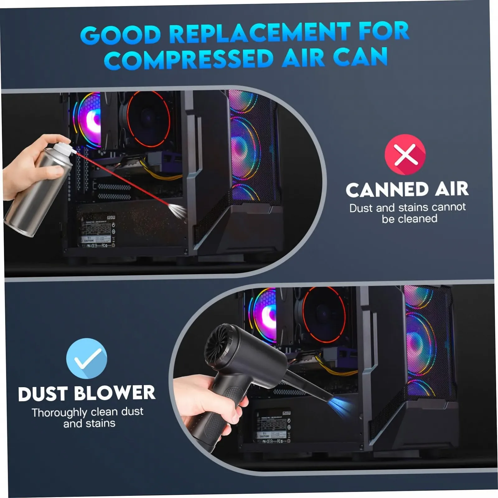 Аккумуляторный ручной пылесос-воздуходувка VILLCASE Portable, фото №6