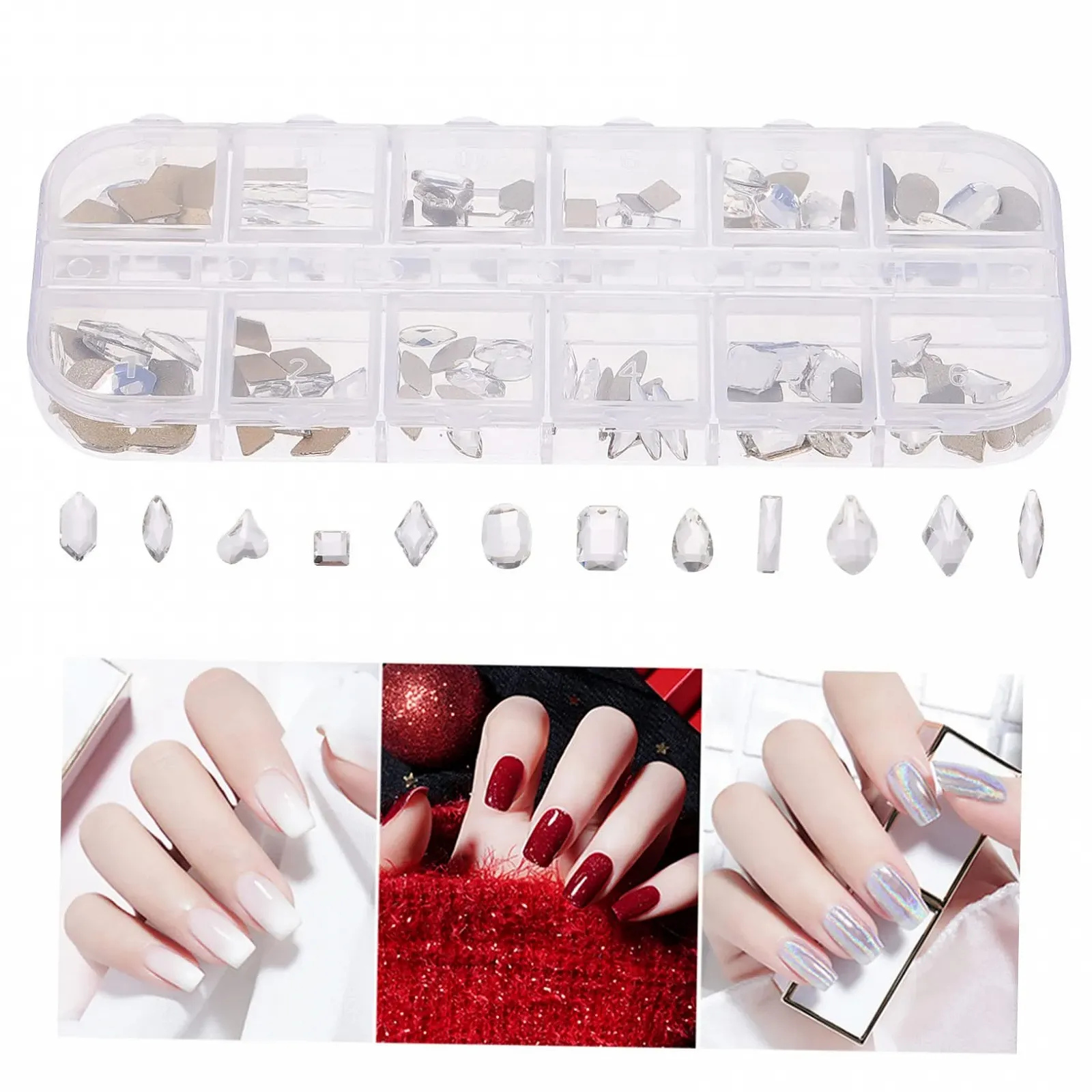 Украшения для маникюра minkissy со стразами Прозрачный хрусталь для ногтей для творческого дизайна ногтей и личного дизайна Подходит для салона и дома, фото №4