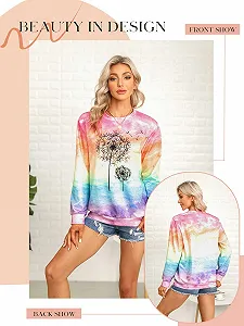 Женский Свитшот Dresswel Одуванчик Длинный рукав С принтом Одуванчика Пуловер Осень Зима Блузка Топы synthetic.ua - Фото 1