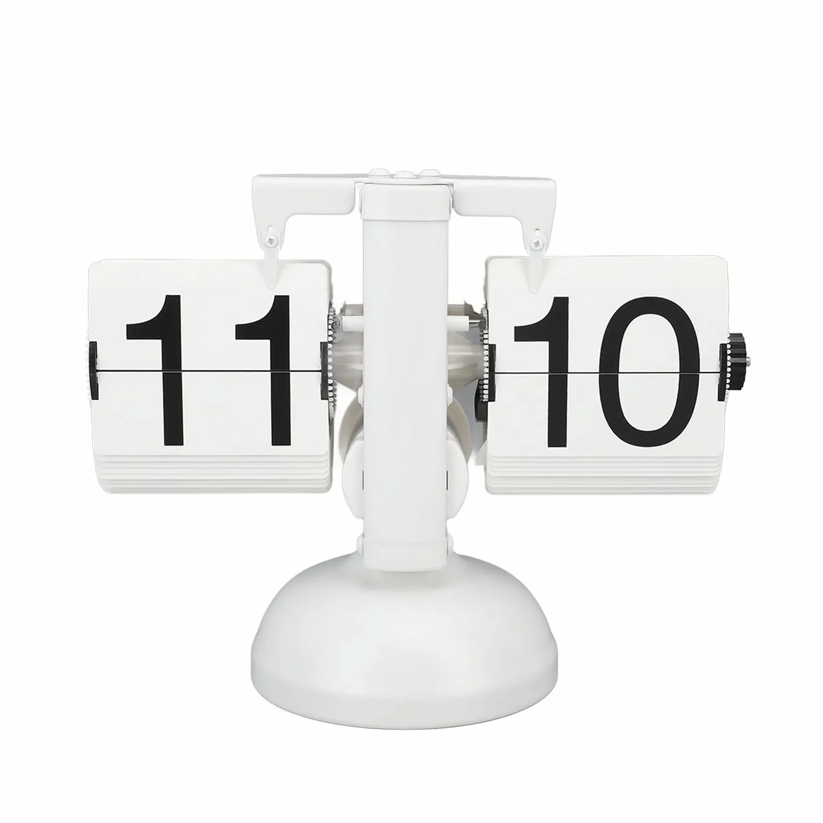 Годинник настільний Mumusuki Retro Folding, батарейне живлення, нержавіюча сталь, регульований час, легко читається, білий, фото №1