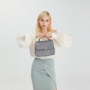 Жіноча Сумка з Ручками Miss Lulu Середнього Розміру, Сумка через Плече зі Штучної Шкіри та Замші, Вінтажна Сумка з Клапаном, Сумка через Плече з Овальним Металевим Оздобленням, Елегантна, Вишукана synthetic.ua - Фото 1