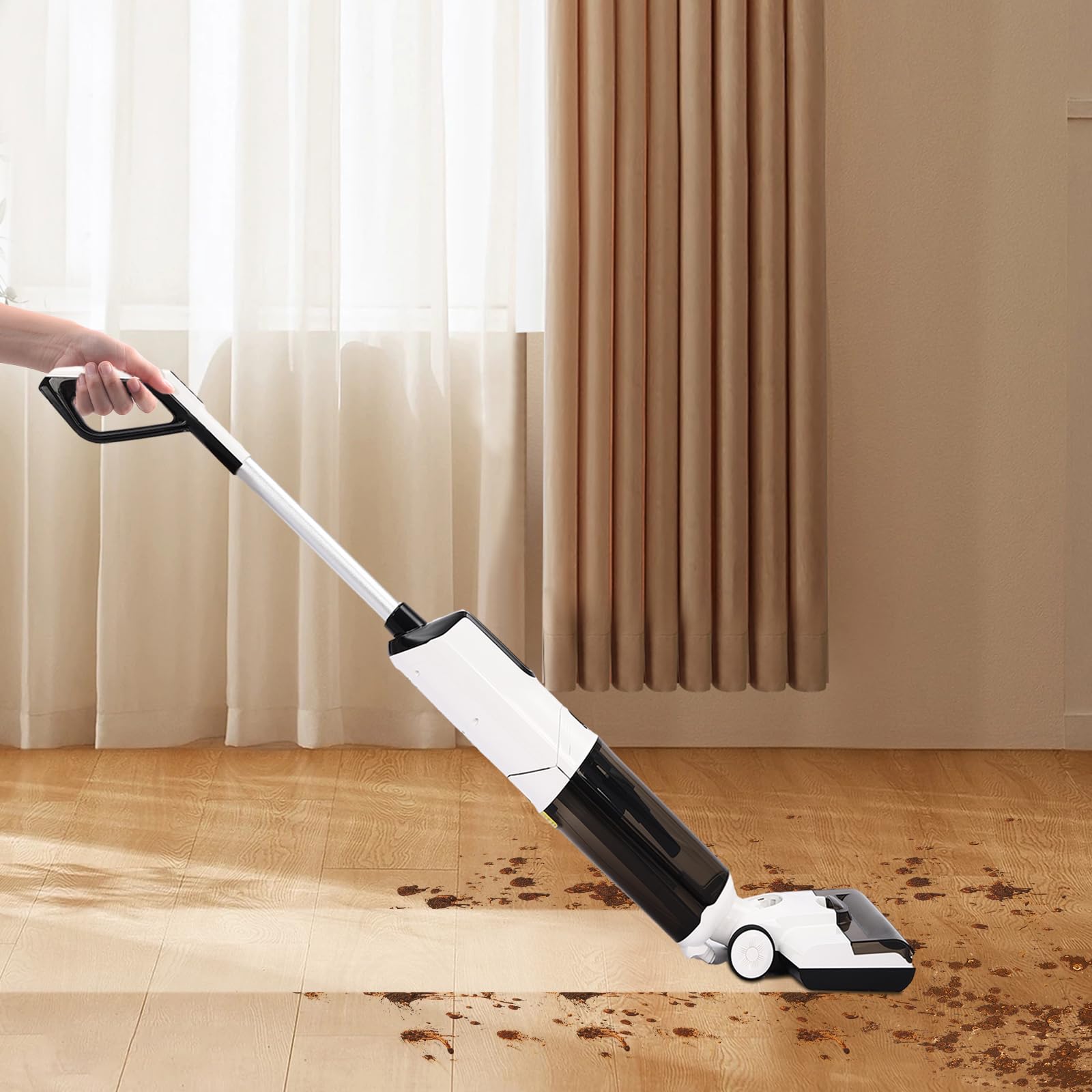 Бездротовий пилосос-вологомийка Kozivmo бездротовий пилосос-вологомийка, щітка для прибирання країв, функція самоочищення, виявлення бруду, LED-дисплей, час роботи до 30-40 хвилин, 3-в-1 пилосос і швабра для твердих підлоги, домашні тварини, фото №4 Бездротовий пилосос-вологомийка Kozivmo бездротовий пилосос-вологомийка, щітка для прибирання країв, функція самоочищення, виявлення бруду, LED-дисплей, час роботи до 30-40 хвилин, 3-в-1 пилосос і швабра для твердих підлоги, домашні тварини, фото №4