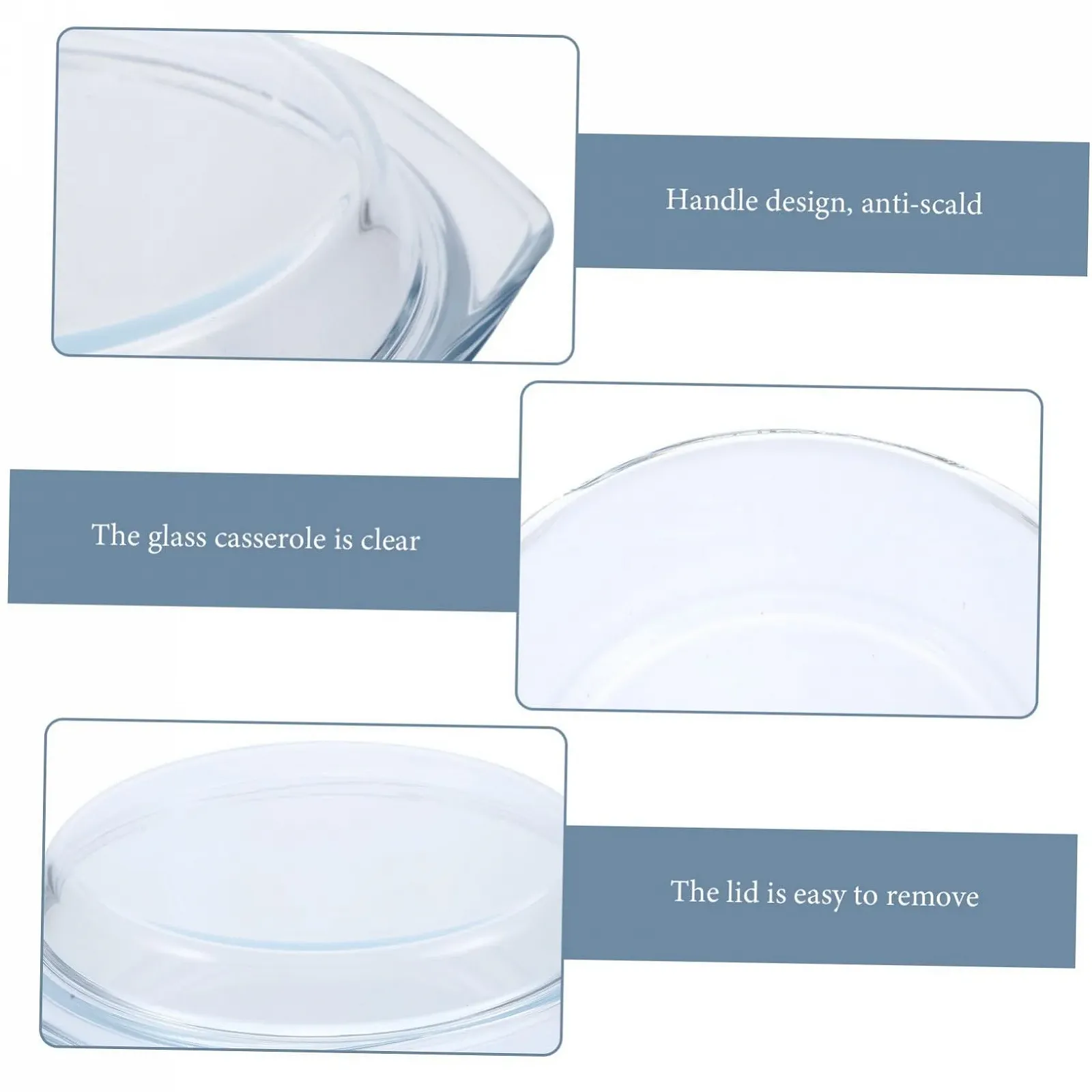 Форма для запікання Healifty з кришкою, термостійка, кругла, фото №3 Форма для запікання Healifty з кришкою, термостійка, кругла, фото №3