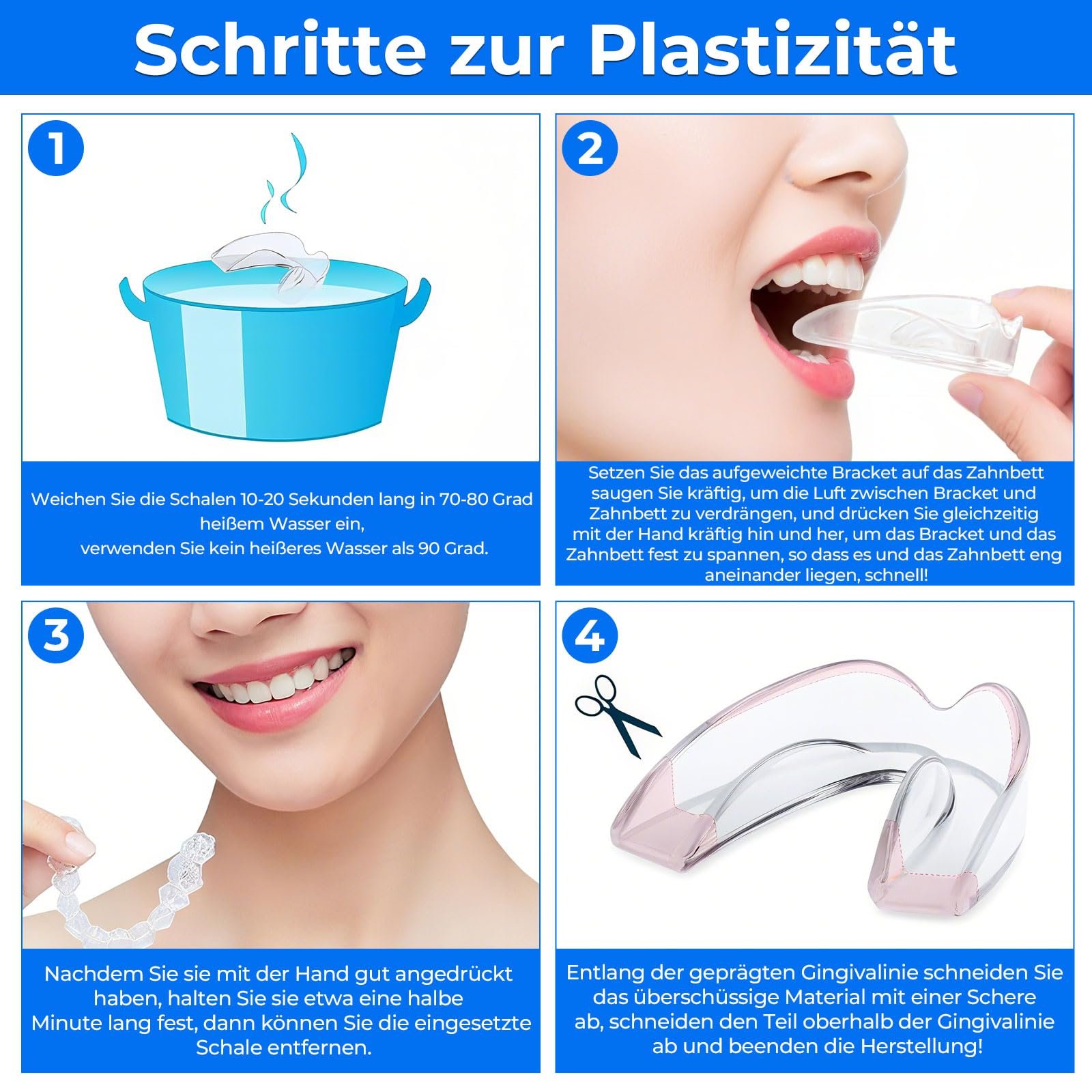 Нічна шина від бруксизму, Набір 4 шт, Ефективний засіб від хропіння, Захист для зубів, Покращує сон, фото №6