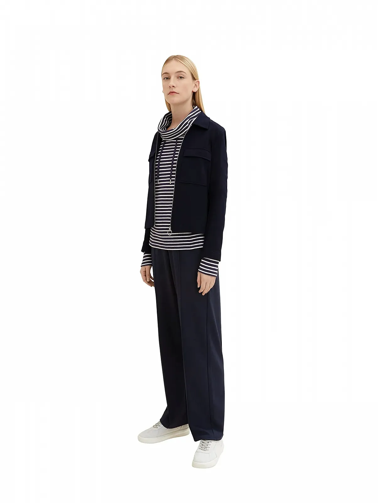 Tom Tailor Женский Свитшот из органического хлопка с шалевым воротником, фото №2 Tom Tailor Женский Свитшот из органического хлопка с шалевым воротником, фото №2