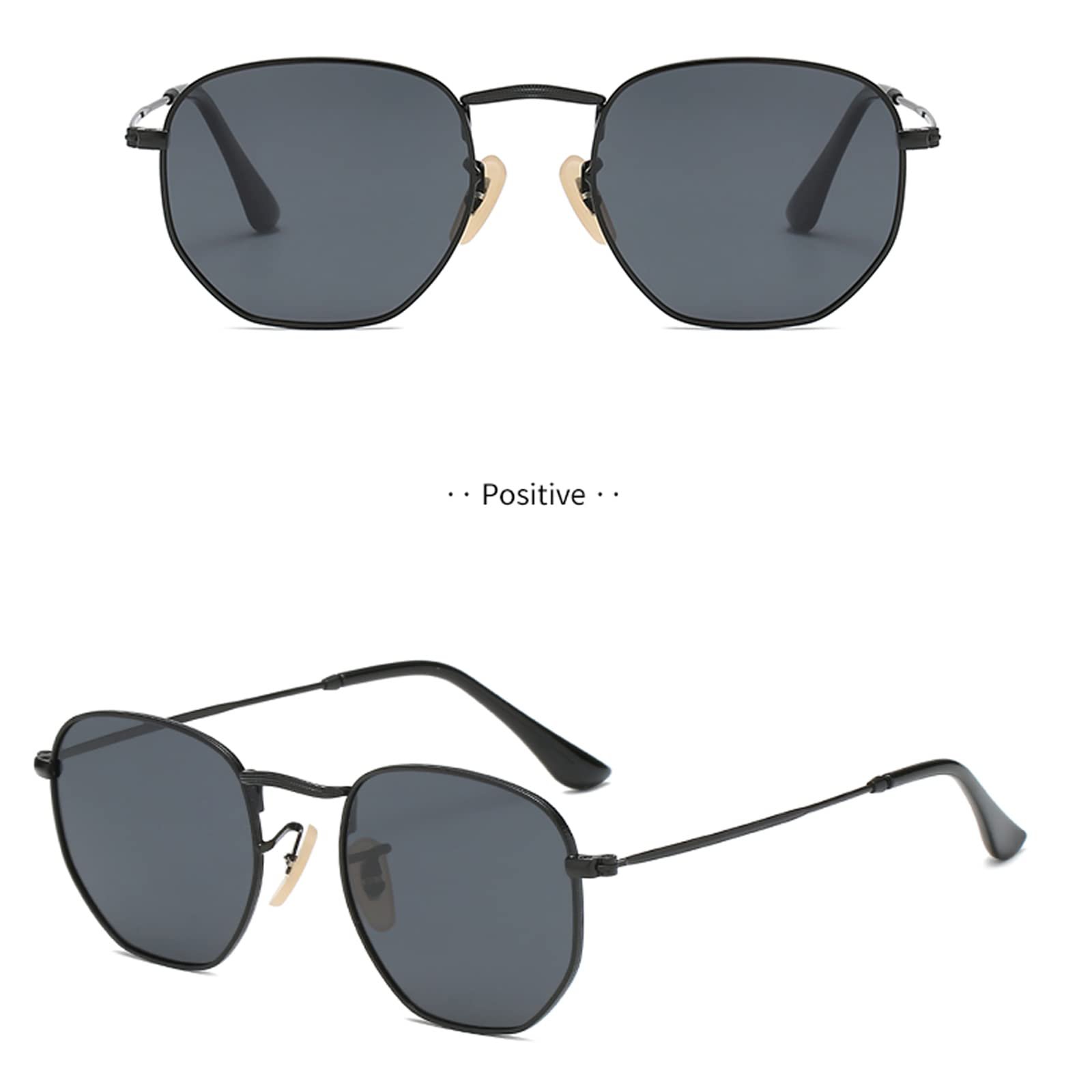 Поляризовані сонцезахисні окуляри Dollger Small Retro Hexagon, металева оправа, квадратні, захист UV 400, фото №4