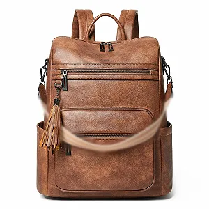 Купить Рюкзак для ноутбука Shrrie 15.6 дюйма Leather Water Resistant Двухцветный Коричневый - Фото 1 Рюкзак для ноутбука Shrrie 15.6 дюйма Leather Water Resistant Двухцветный Коричневый - Фото 1