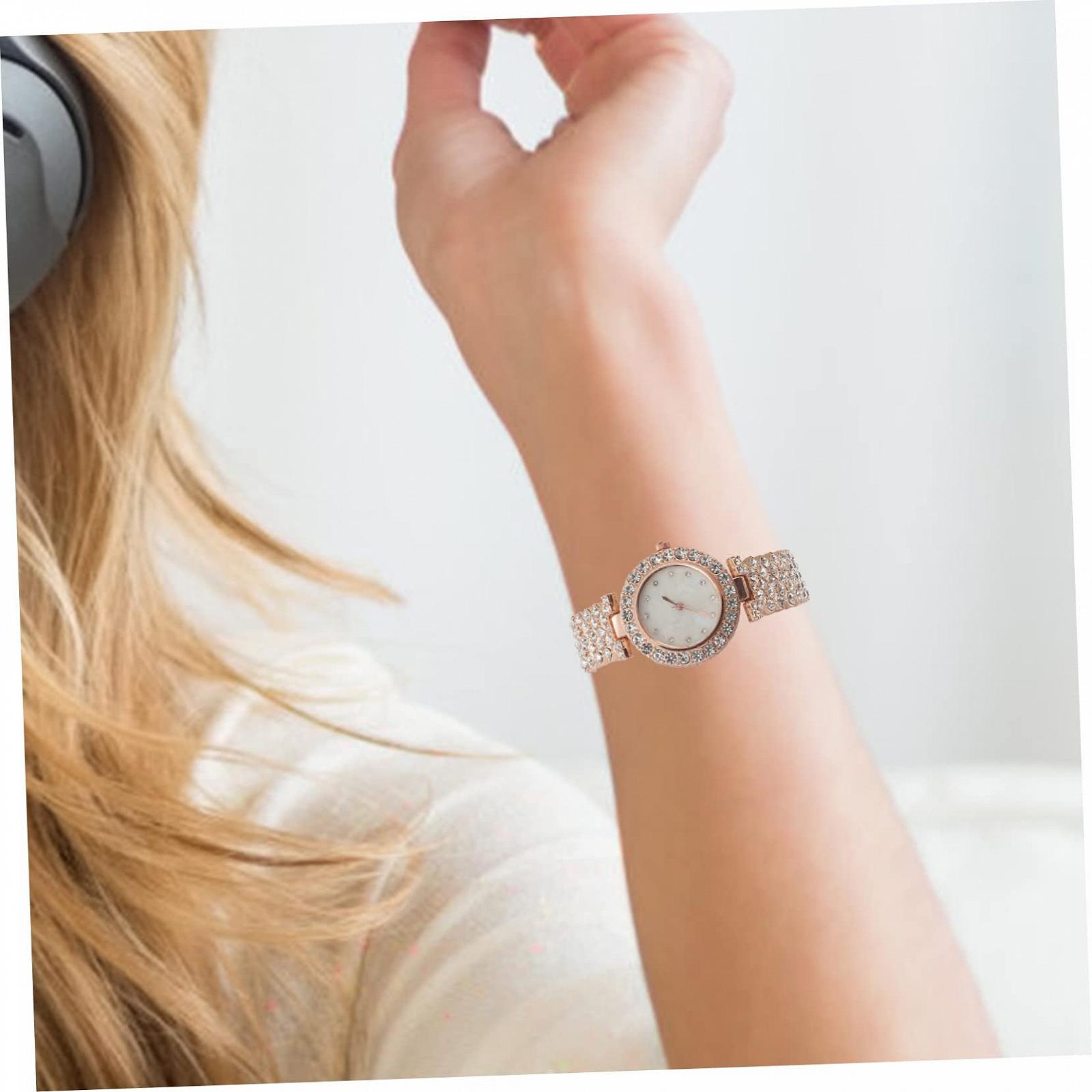 Женские часы PartyKindom с цирконием, износостойкие, регулируемый браслет, фото №2