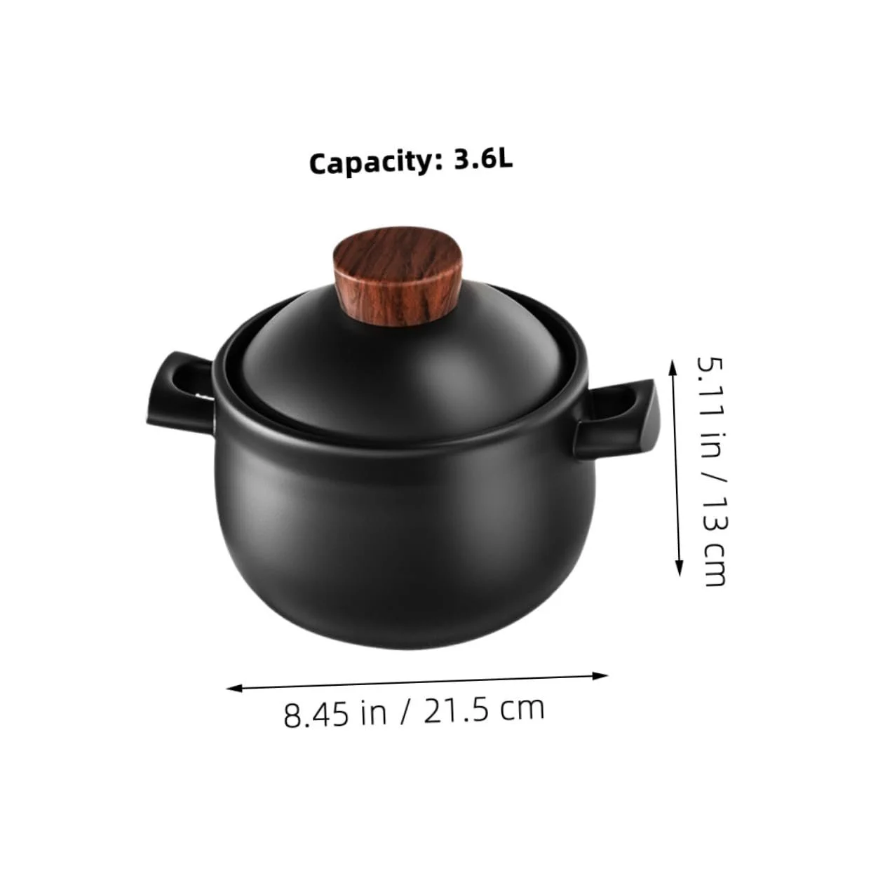 Каструля-сотейник Керамічна 3,6 л Для газових плит Термостійка Коричнева, фото №8