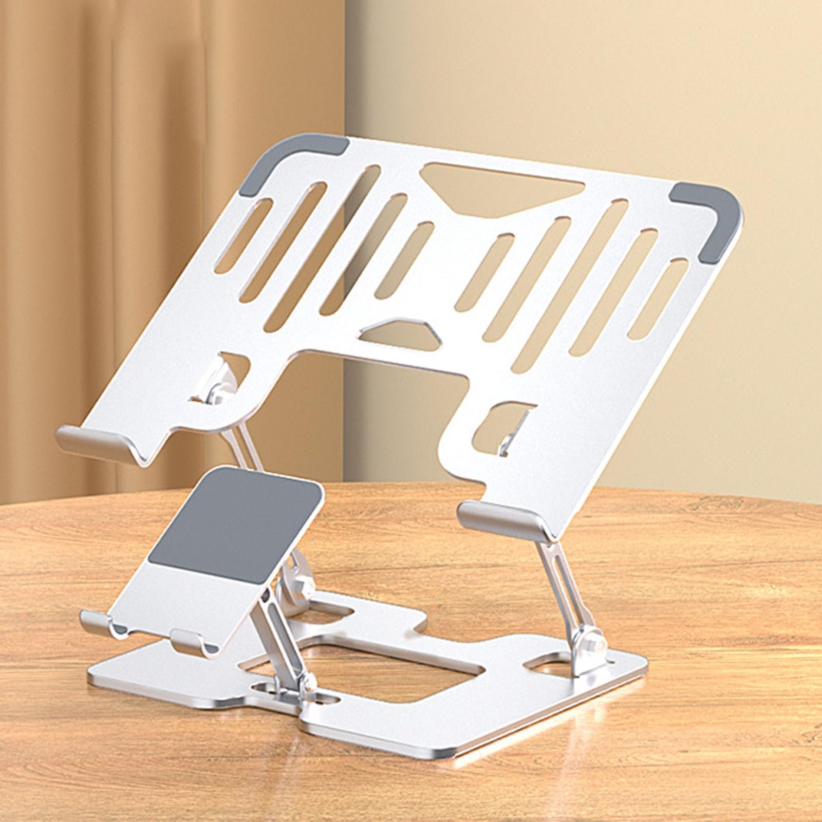 Підставка для ноутбука ергономічна з регулюванням висоти та підтримкою двох пристроїв для ноутбуків 10-17,3 дюймів Портативна складна, фото №7