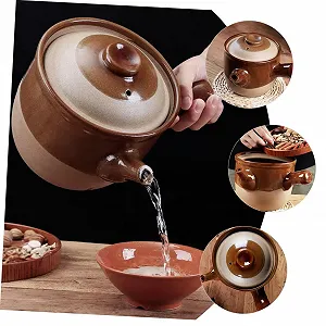 Глиняный горшок Ciieeo китайский жаростойкий малый с эргономичной ручкой synthetic.ua - Фото 1