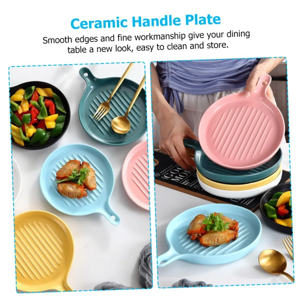 Форма для запекания Zerodeko с ручкой керамическая голубая, фото №7 Форма для запекания Zerodeko с ручкой керамическая голубая, фото №7