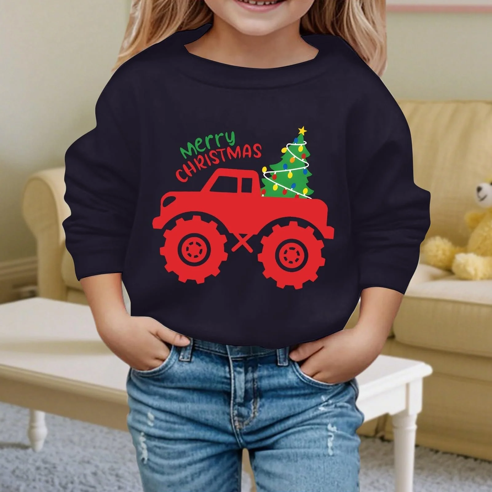 Дитячий світшот з принтом літер, круглий виріз, довгі рукава Generisch, фото №3