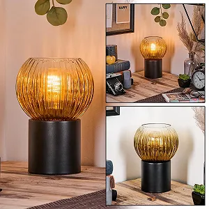 Настільна лампа HOFSTEIN Koyoto метал Чорний/Золотистий/Прозорий 15 см E27 - Фото 1