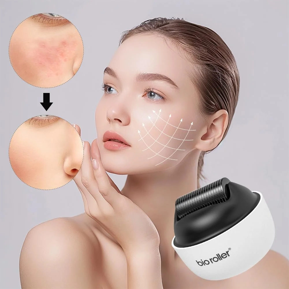 Дермаролер 0,5 мм, професійний мікронідлінг з 1200 справжніми титановими голками для волосся, обличчя, фото №5