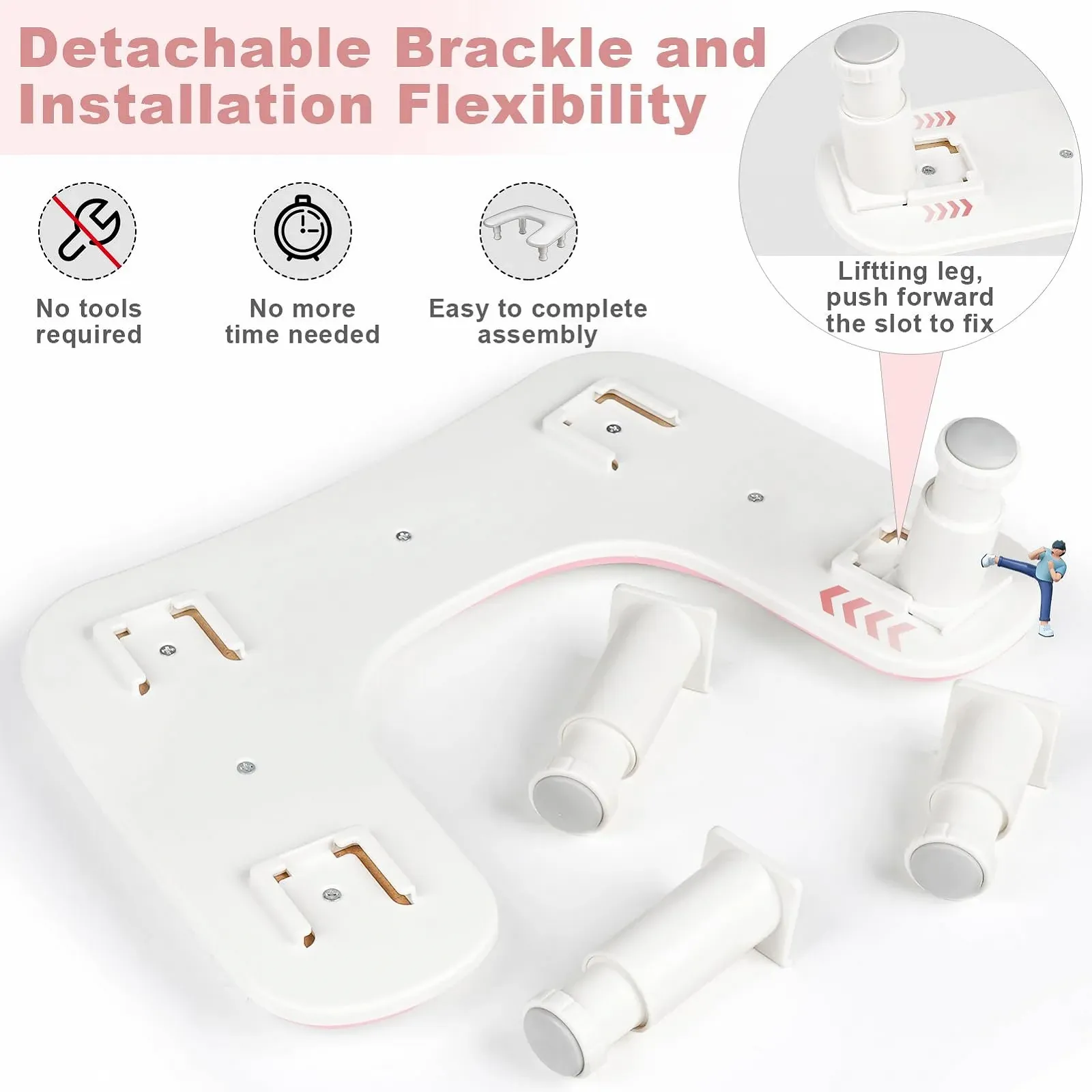 Підставка для рук U-подібна Регульована по висоті для манікюру Рожева, фото №4