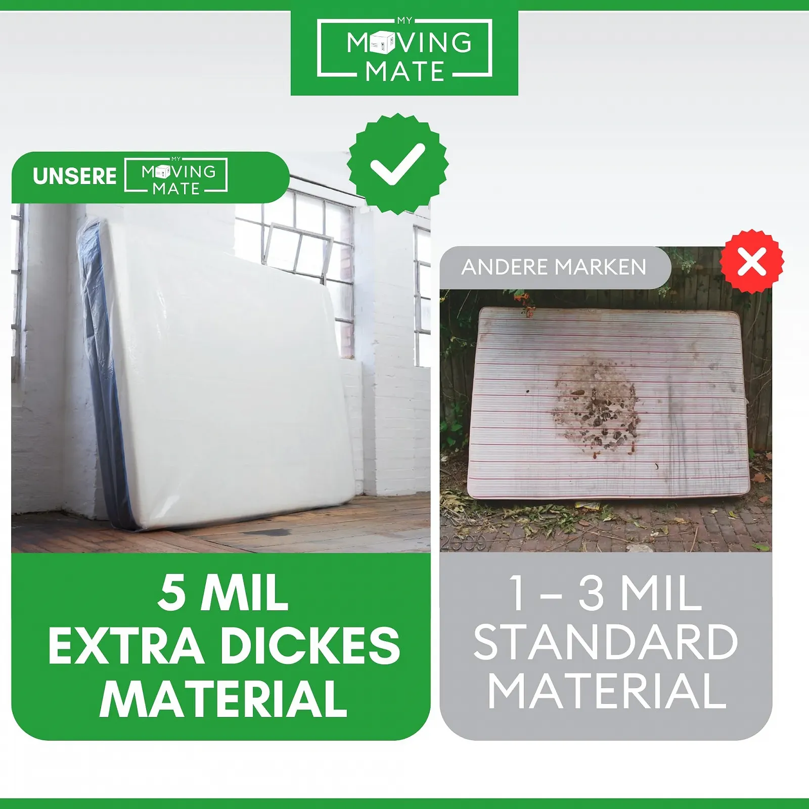 Чохол для матраца для переїзду та зберігання 90 x 200 см, фото №3 Чохол для матраца для переїзду та зберігання 90 x 200 см, фото №3