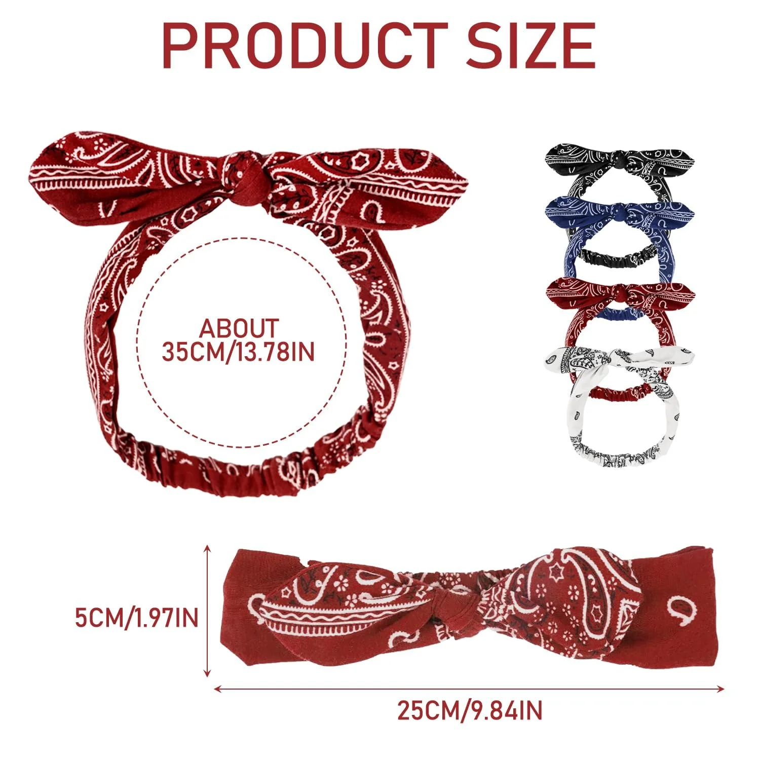 Обруч на голову Paisley з вушками кролика (4 шт.), фото №2