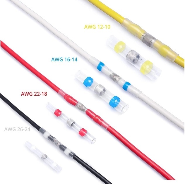 Термоусаживаемая гильза с припоем 0.25-6.0 мм PWR набор 100 шт, фото №5