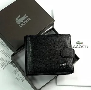 Купити Чоловічий гаманець-портмоне Lacoste, шкіряний, на кнопці, в подарунковому упакуванні - Фото 1 Чоловічий гаманець-портмоне Lacoste, шкіряний, на кнопці, в подарунковому упакуванні - Фото 1
