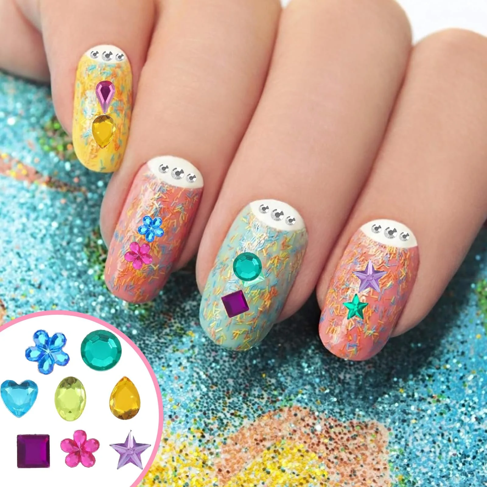 Стразы Самоклеящиеся Блестящие Камни для Рукоделия 2742 шт., фото №5