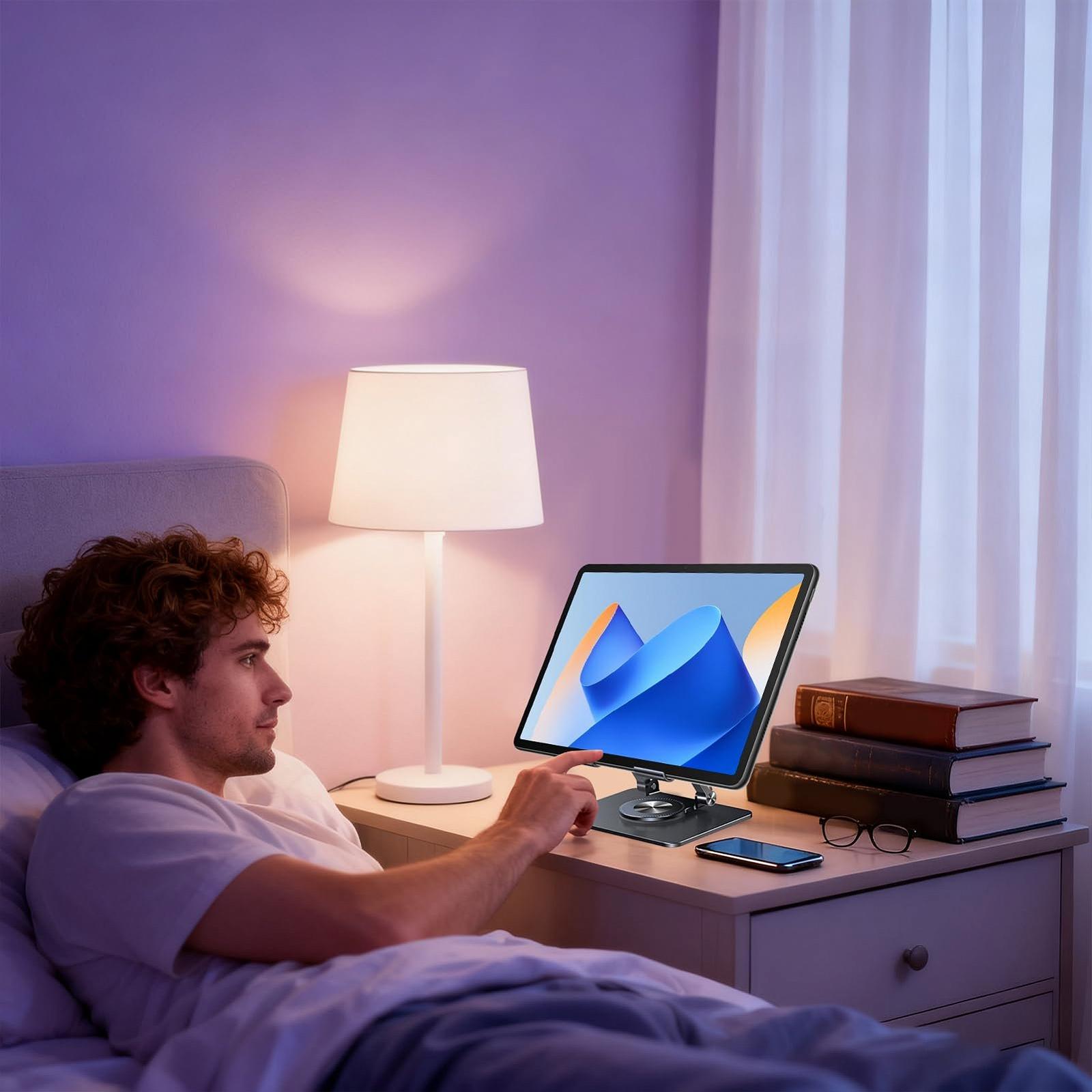 Подставка для компьютера, складная, вращающаяся на 360 градусов, охлаждающая подставка, портативная подставка-подъемник, эргономичная подставка для ноутбука - для смартфонов, ноутбуков, планшетов, дома, колледжа, общежития, школы, путешествий и, фото №8