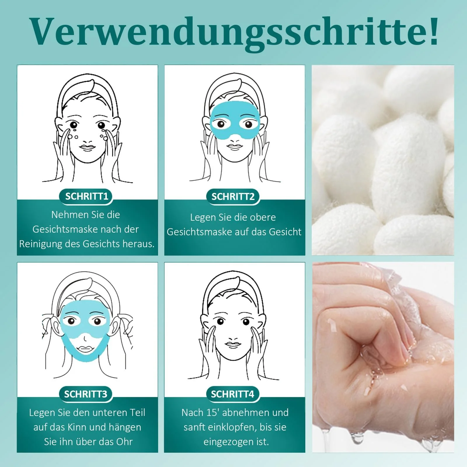 Маска Колагенова Підтягуюча для обличчя 6 шт, V Маска з Колагеном для підборіддя та обличчя, фото №7