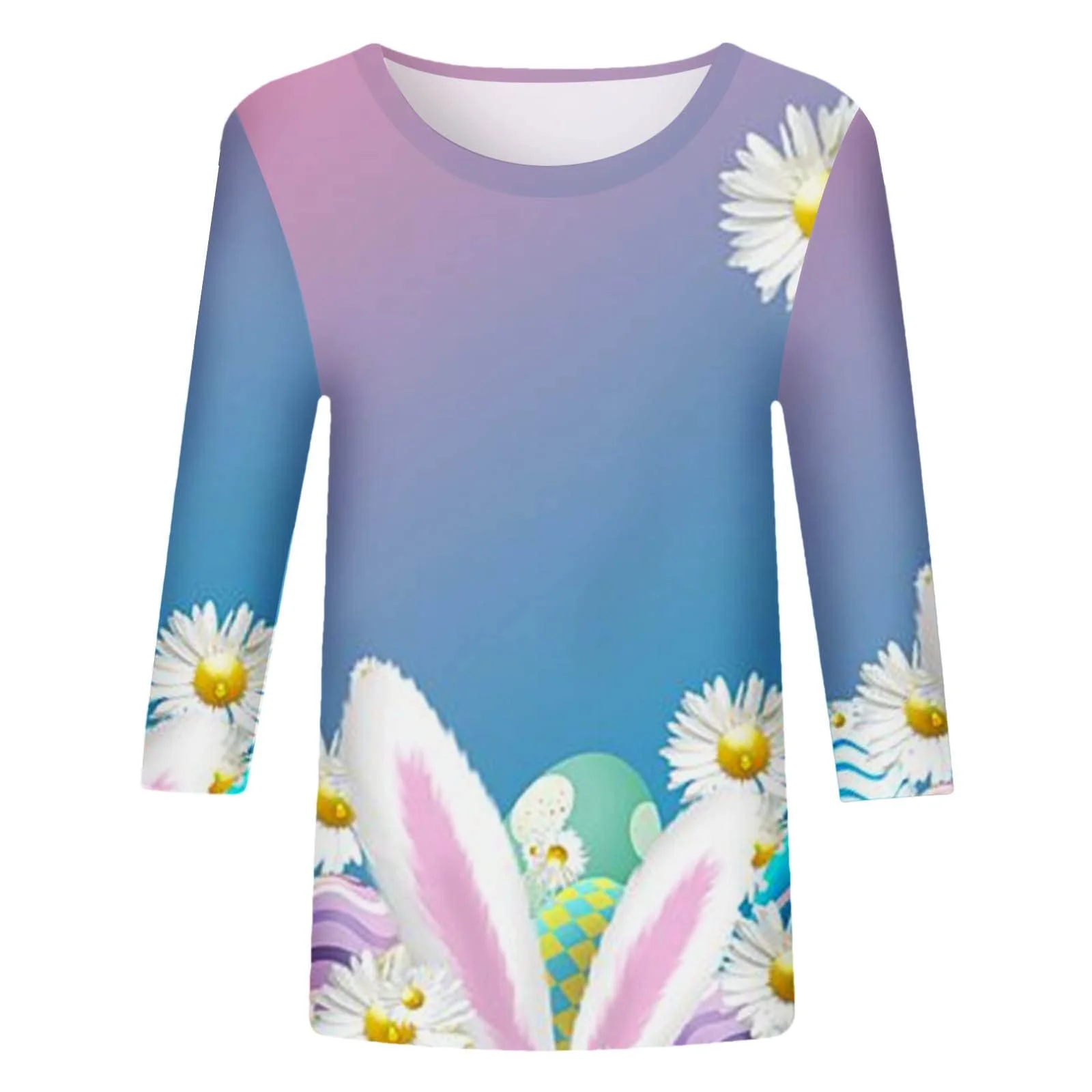 Футболка Женская St. Patricks Day, С длинными рукавами, Круглый вырез, С принтом клевера, фото №2