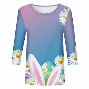 Футболка Женская St. Patricks Day, С длинными рукавами, Круглый вырез, С принтом клевера synthetic.ua - Фото 1