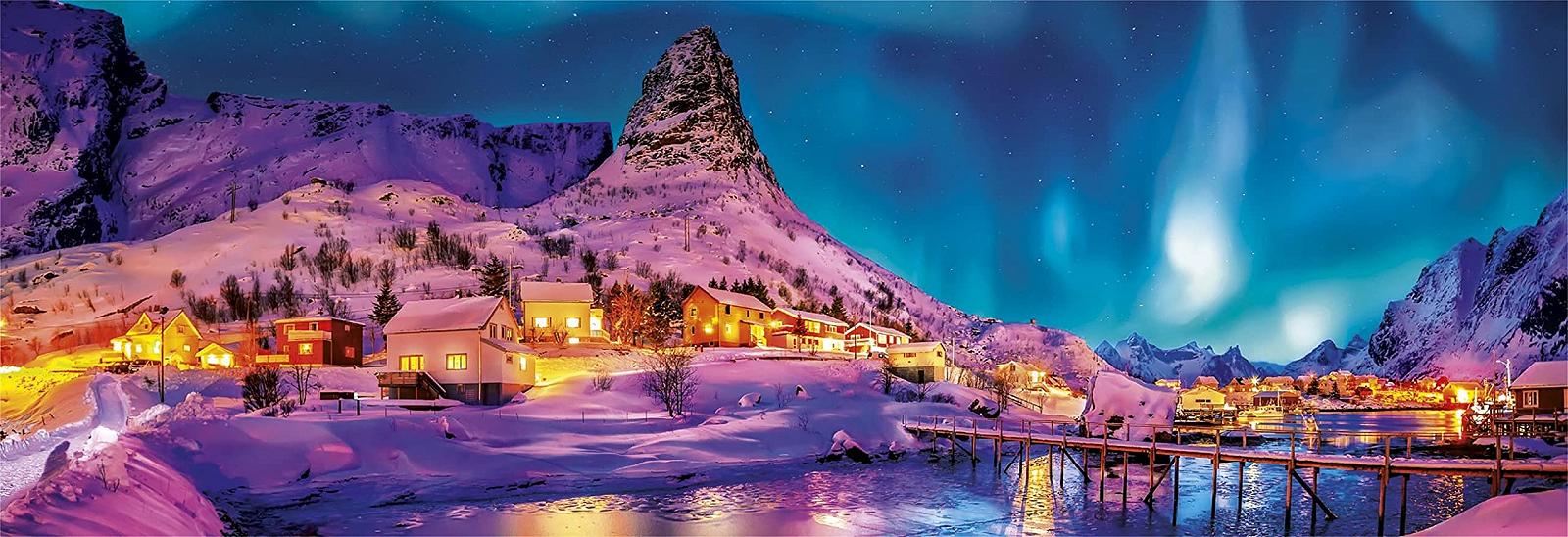 Пазл Clementoni Collection Panorama 39747 Барвиста ніч над Лофотенськими островами 1000 елементів, фото №2