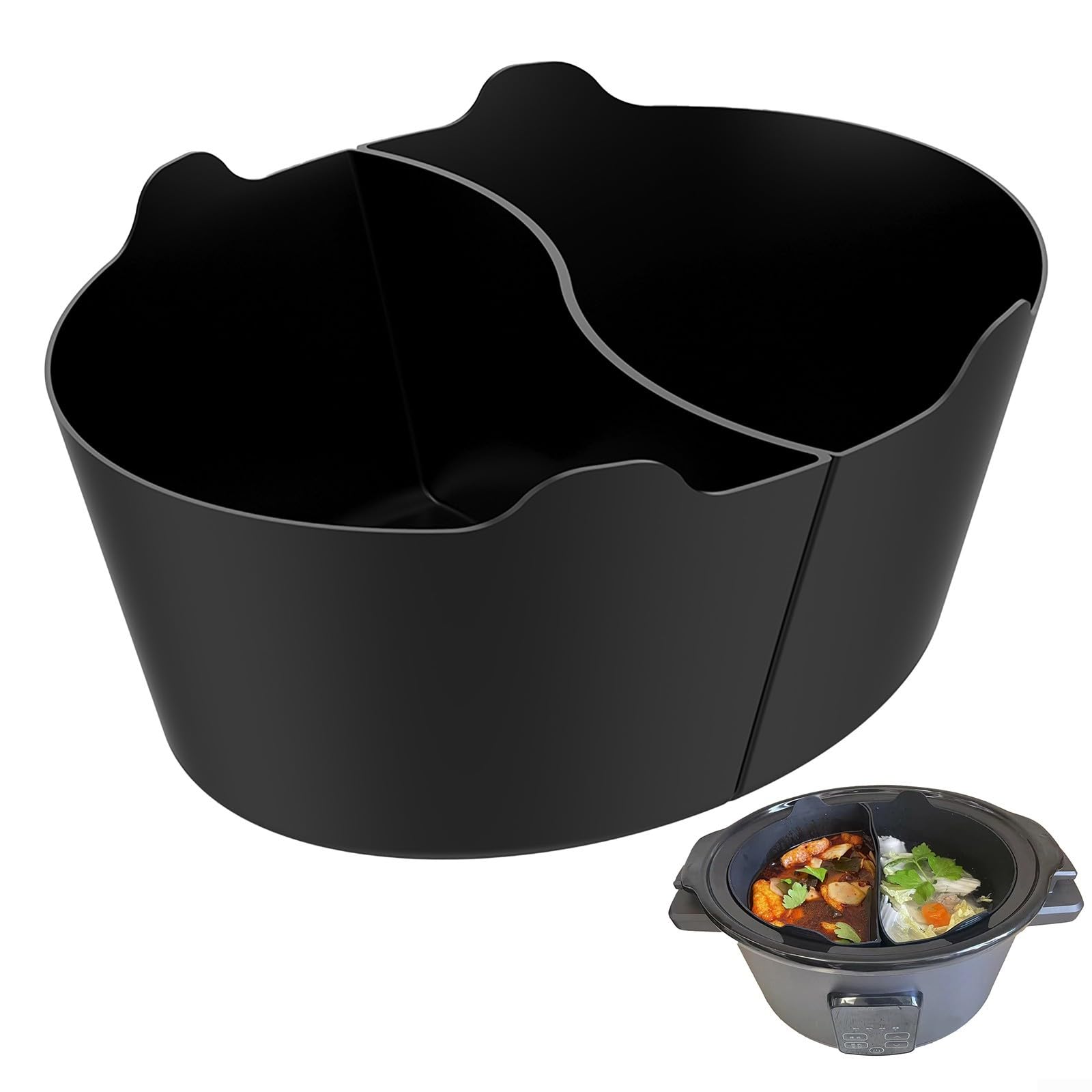 Вставка Reusable Slow Cooker Для медленноварки Многоразовая Машинная стирка Высокотемпературная стойкость Подходит на 6 Quart Slow Cookers Черный, фото №3