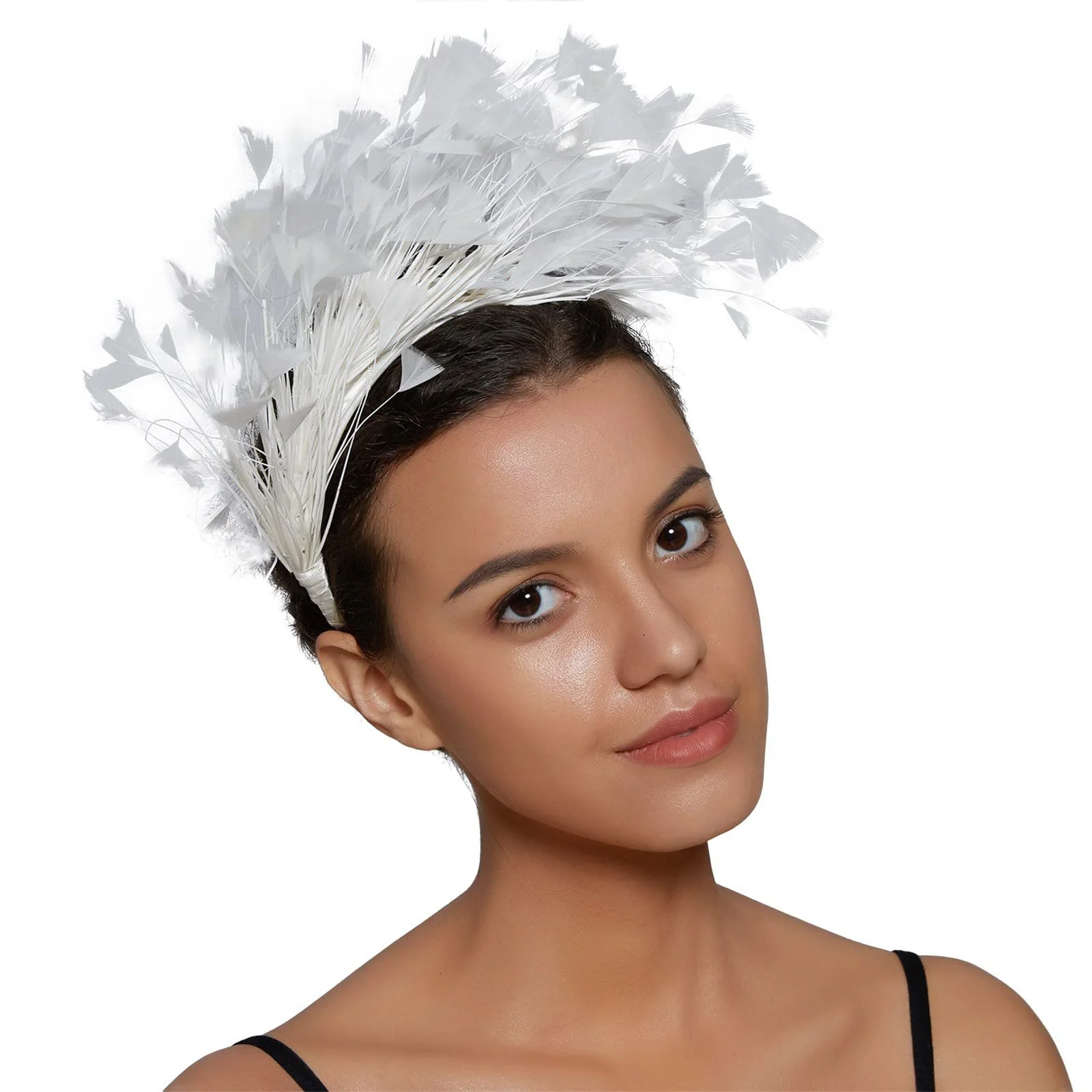 Обруч для волосся з кольоровим пір'ям, фото №3