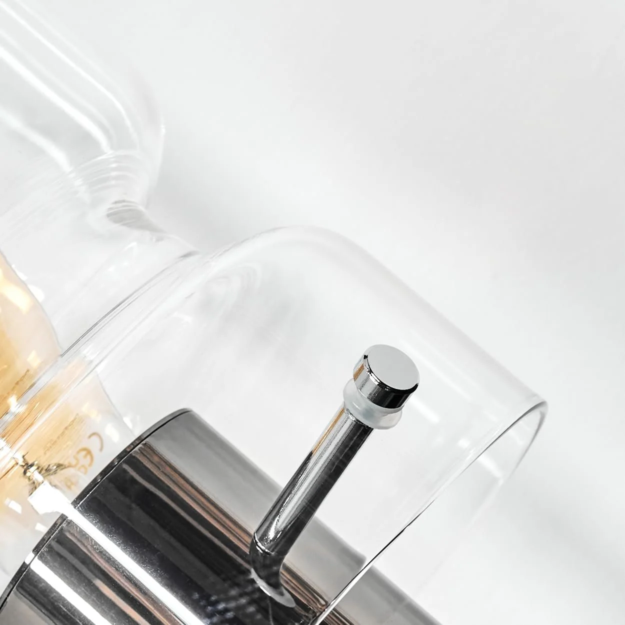 Настільна лампа HOFSTEIN Hasvik метал / скло Чорний/Хром/Прозорий, фото №3