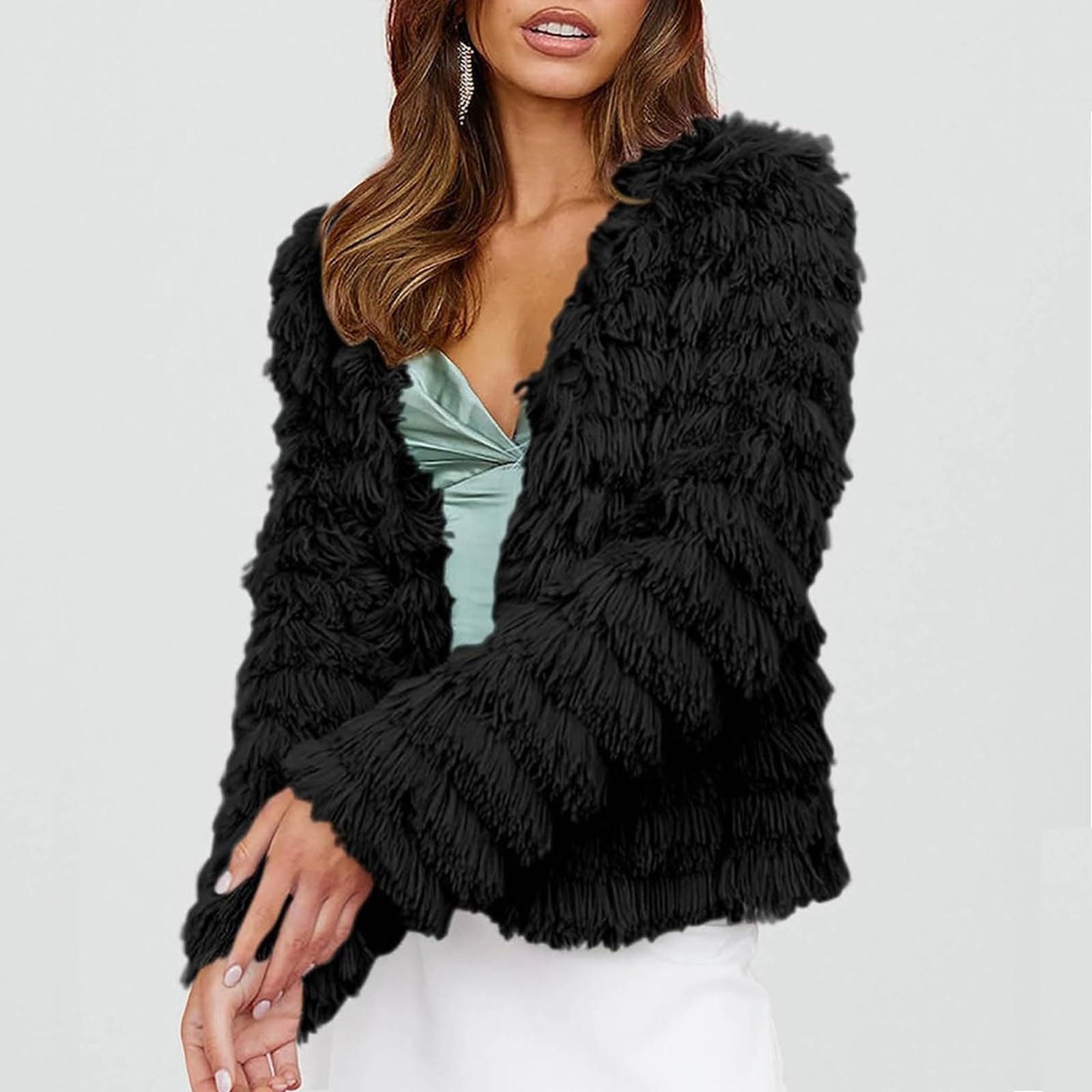 Женское короткое пальто из искусственного меха Juque, модная легкая, фото №3 Женское короткое пальто из искусственного меха Juque, модная легкая, фото №3