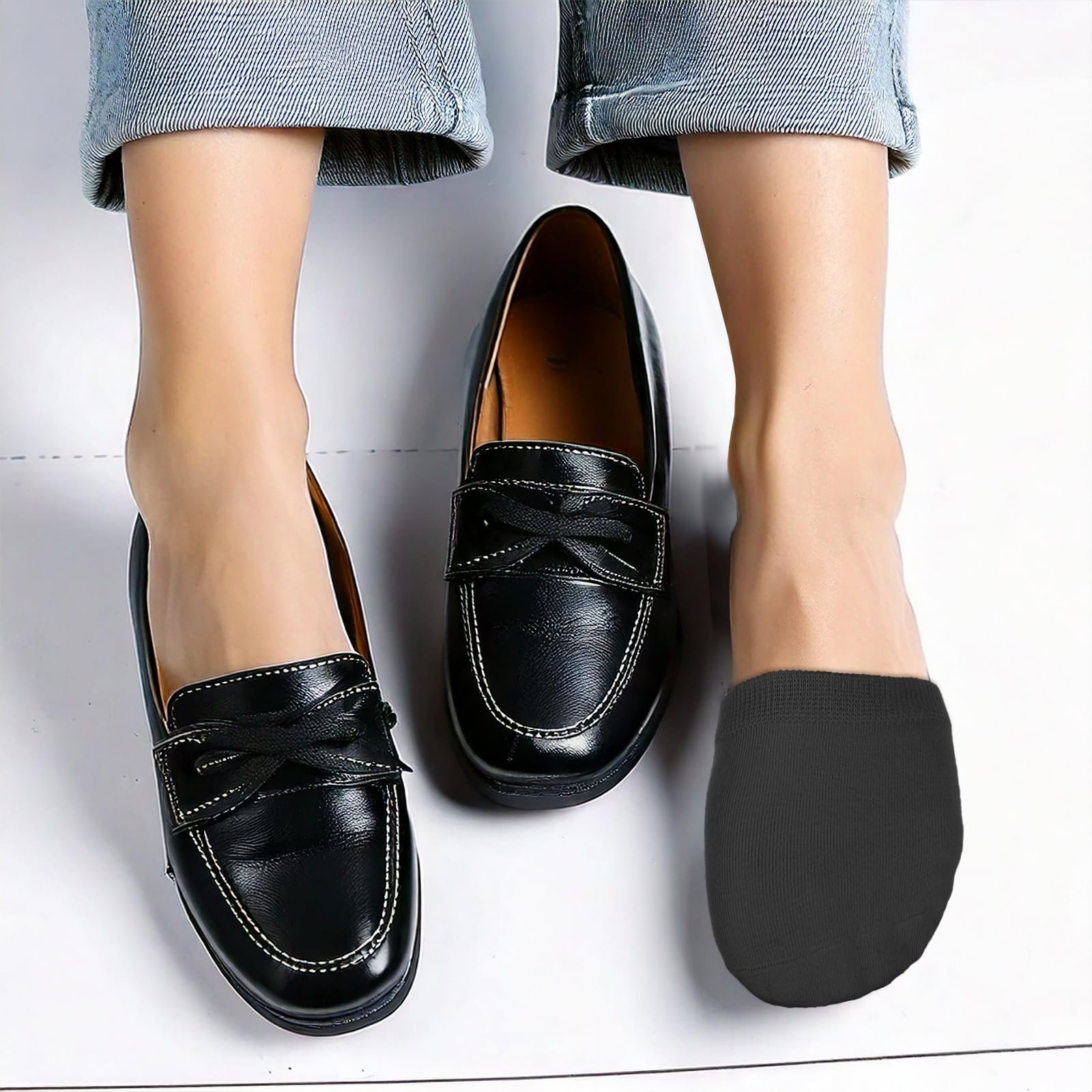 Женские носки с пальцами, укороченные, для мюлей, невидимые, нескользящие, хлопковые, бесшовные для клогов, 8 пар, фото №4