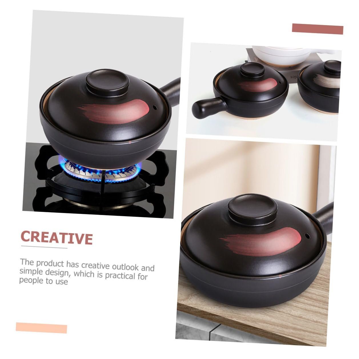 Ківш BESPORTBLE з плоским дном і ручкою термостійкий для газової плити, фото №4