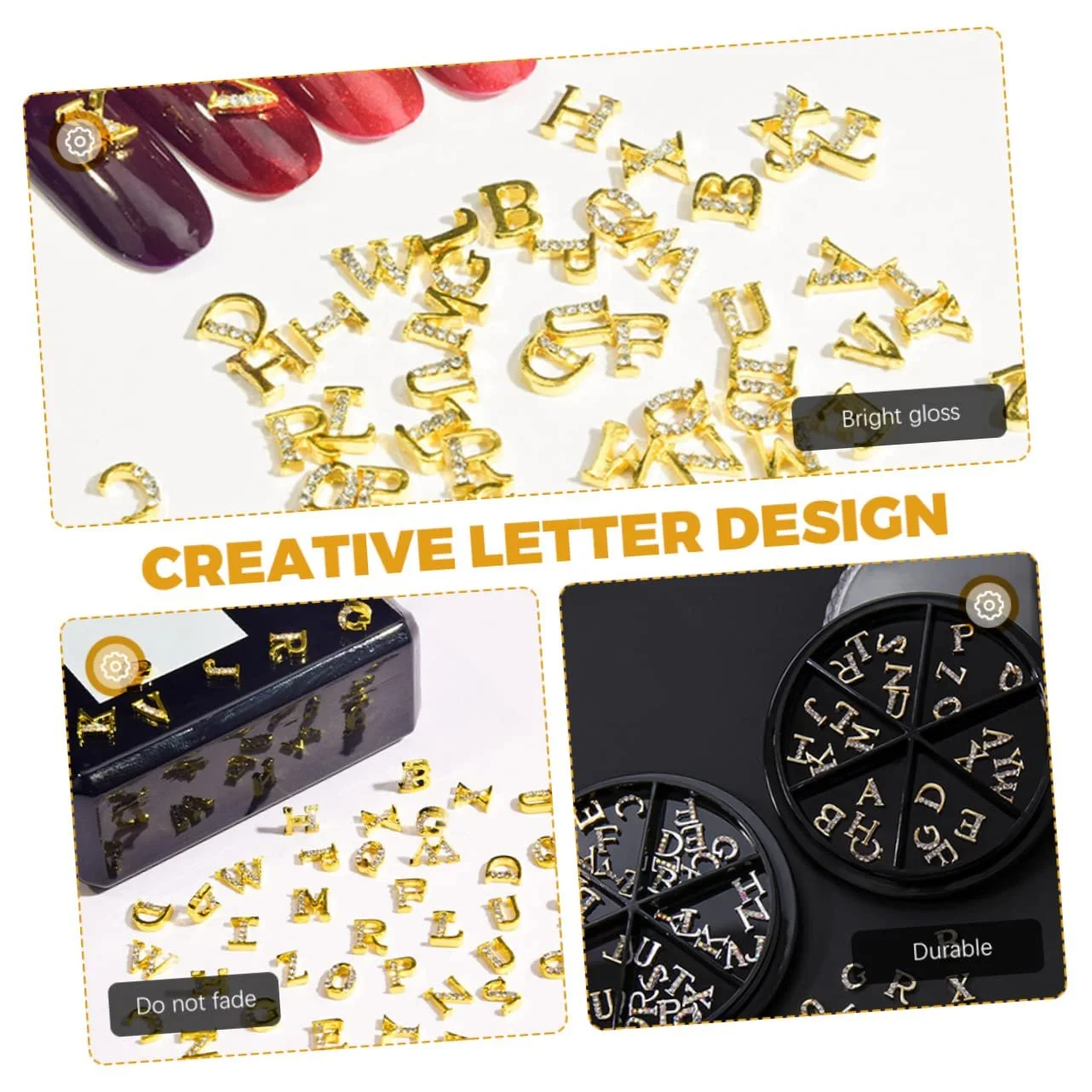 Украшения для ногтей Алфавит Beavorty 52шт., подвески для маникюра с буквами, металлические, фото №2 Украшения для ногтей Алфавит Beavorty 52шт., подвески для маникюра с буквами, металлические, фото №2