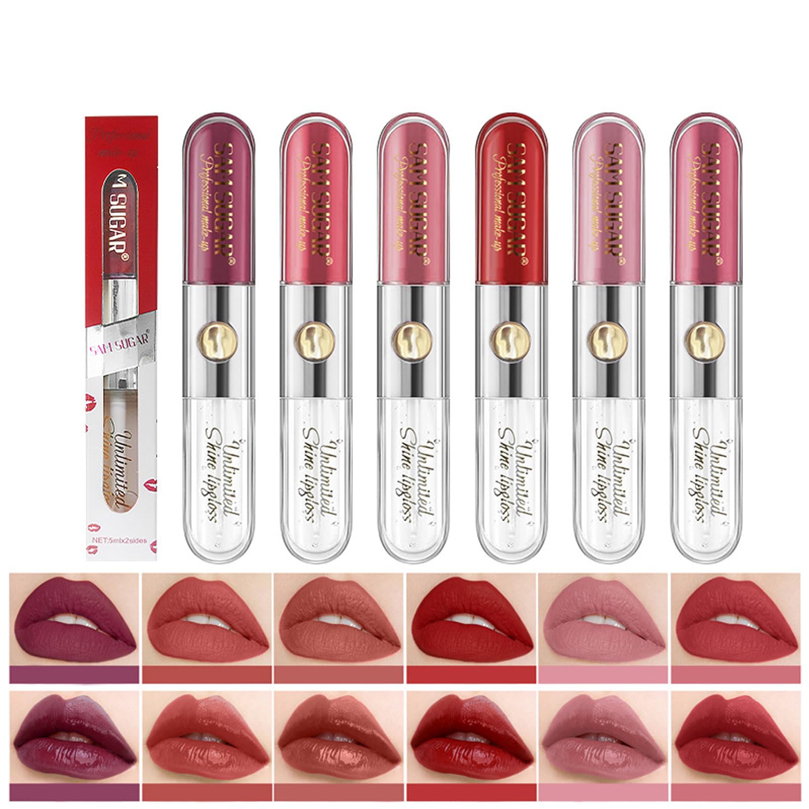 Набор Domality 2-in-1 Double Head Design Matte Liquid Lipstick 6 Colors, фото №1