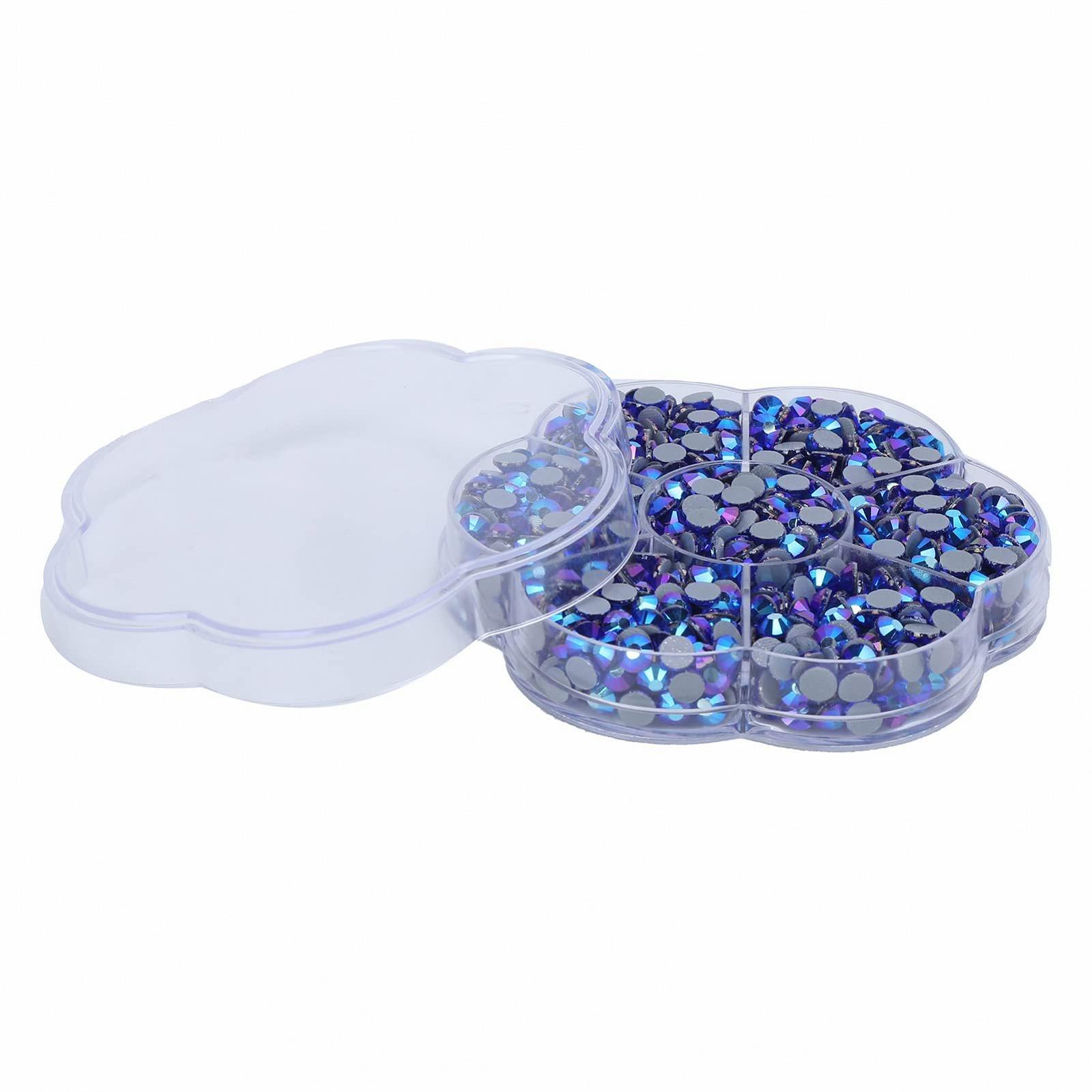 Стрази Скло Emoshayoga Круглі Прозорий Блакитний 180 штук, фото №7