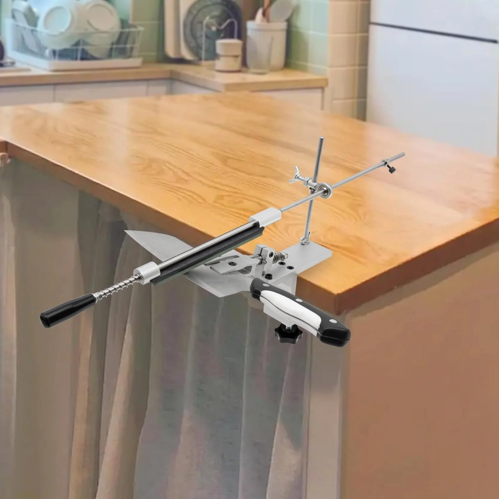 Професійна Точило для ножів із фіксованим кутом поворотом на 360 градусів та 6 каменями Quick Clamp Design, фото №4