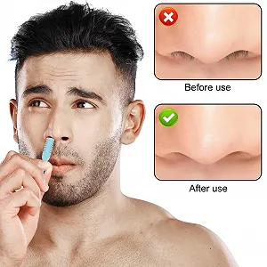 Тример для носу 2 в 1 5 штук 360° обертовий інструмент для видалення волосся з носу портативний мануальний двосторонній synthetic.ua - Фото 1