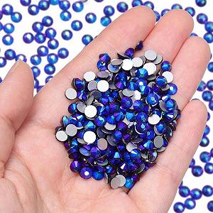 Стрази Плоска задня частина NoName S 6, кришталеве скло, блакитні, 1440 шт - Фото 1