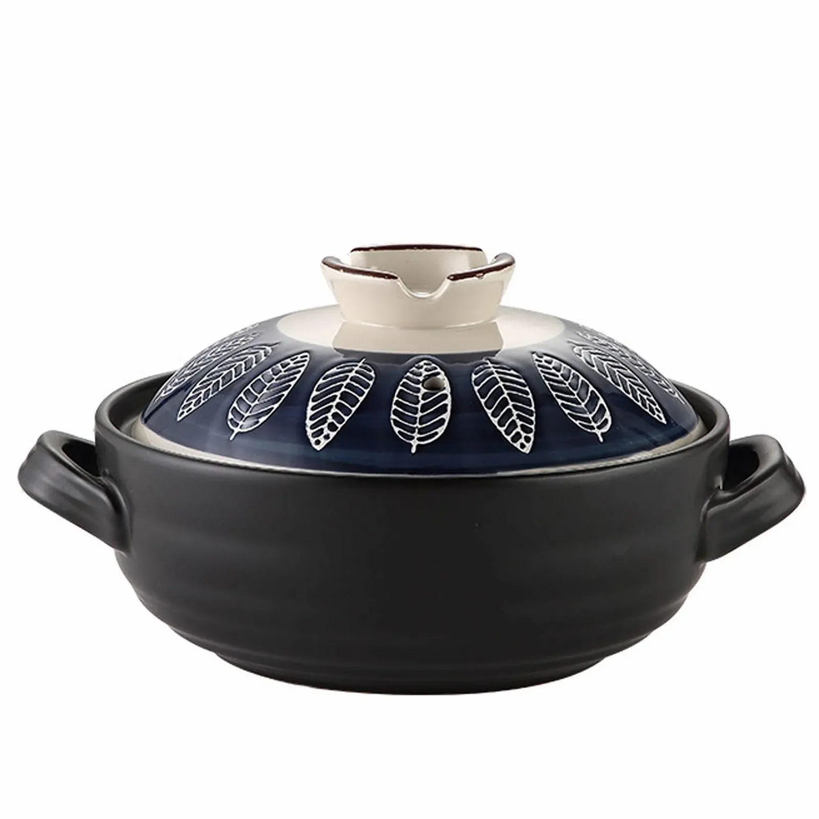 Каструля керамічна HUHJYUGE Japanese Donabe 1.5 л кругла з кришкою, фото №1