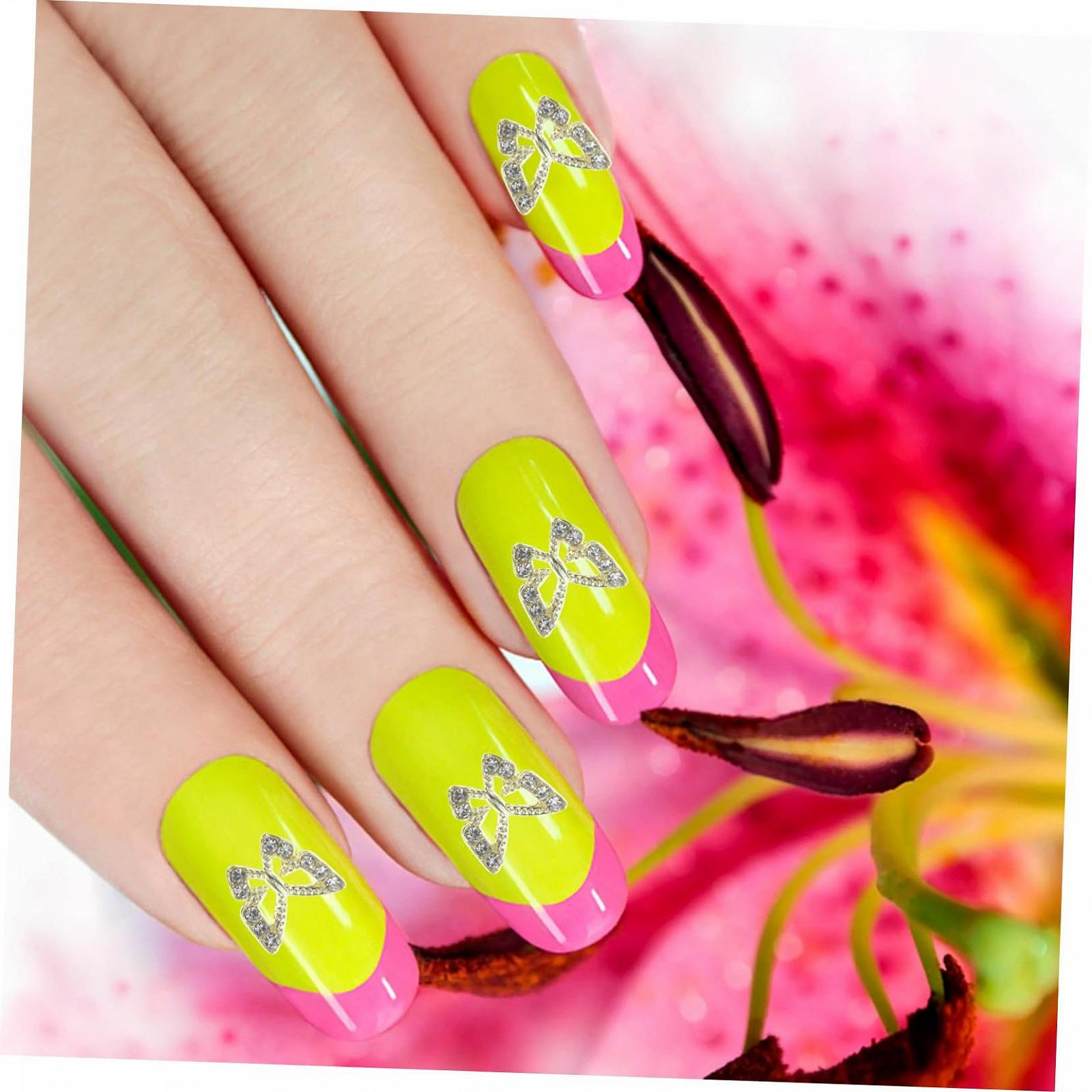 Украшения для ногтей FRCOLOR 20 шт. Бабочка для маникюра, блестящие украшения для дизайна ногтей и салонного использования, высококачественные украшения для ногтей со стразами, фото №2