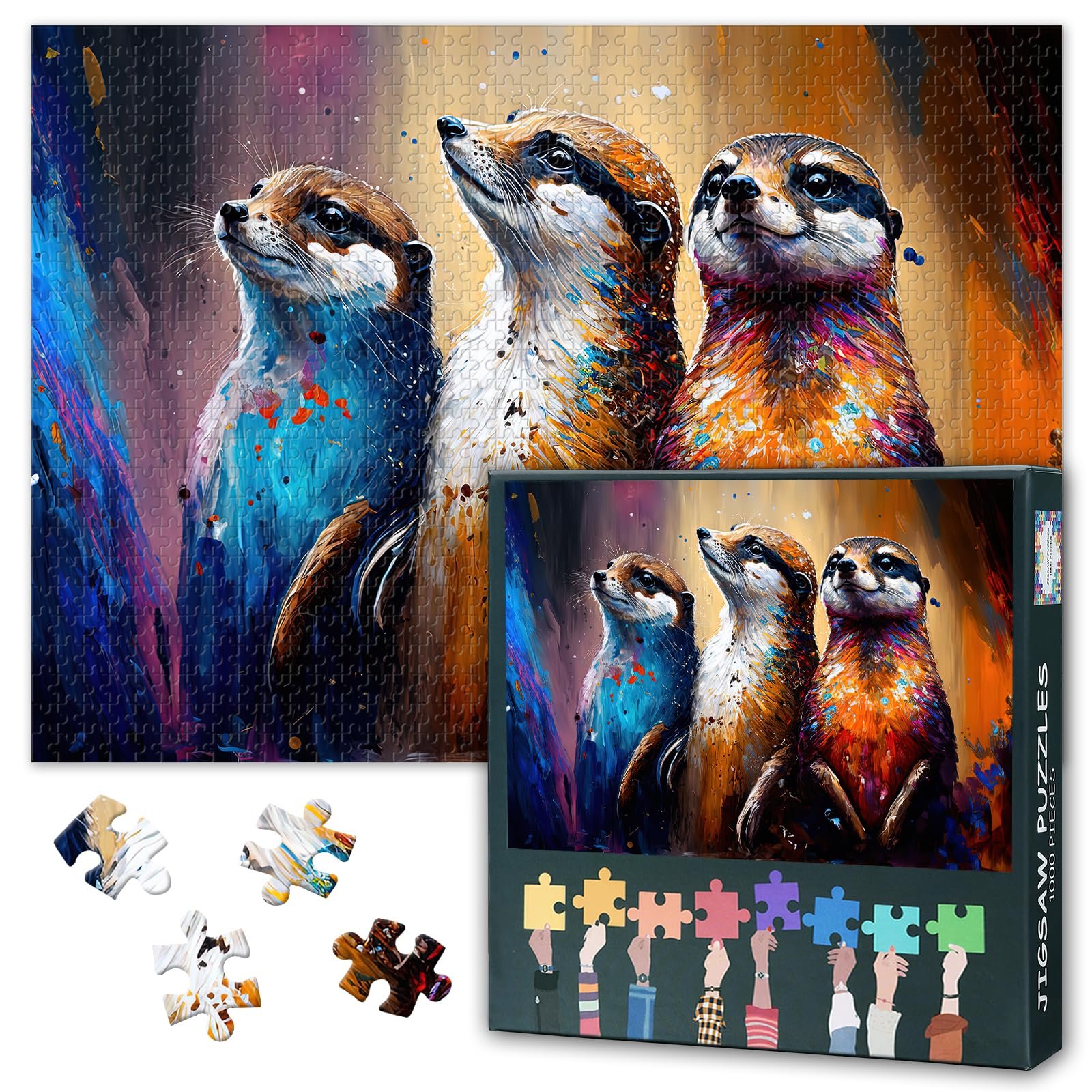 Пазл 1000 деталей Сурикат у бризках фарби 50 x 70 см, фото №1