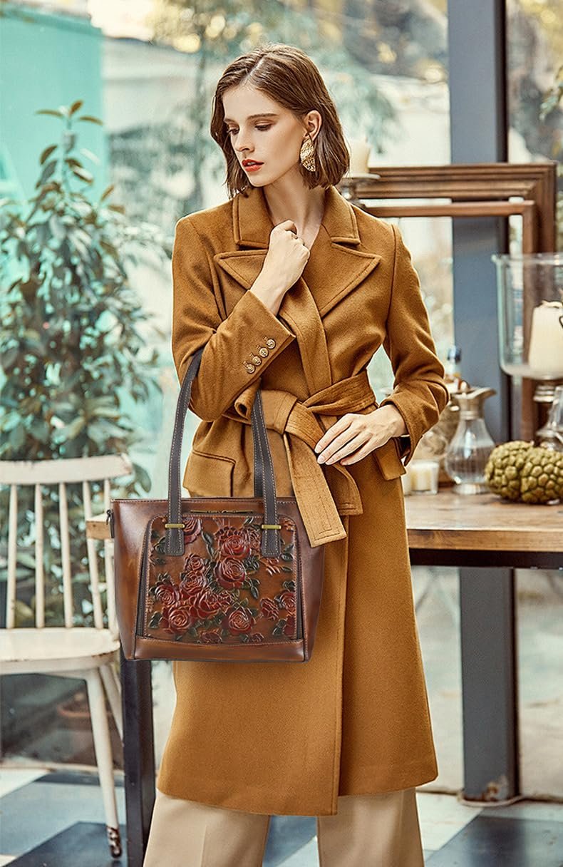 Сумка женская LE TEULO через плечо, кожаная, большая, для офиса, школы, шоппинга и путешествий, фото №2