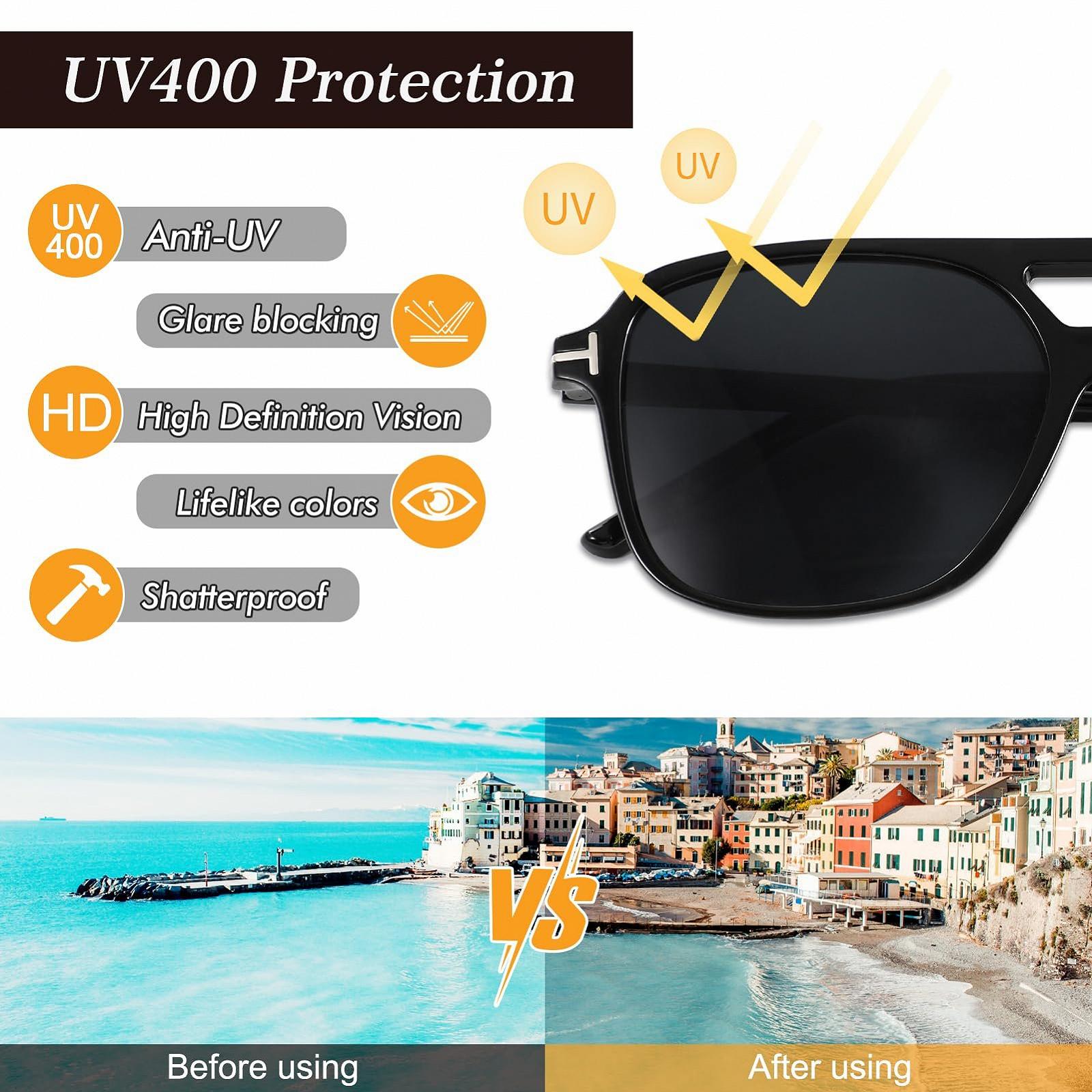 Сонцезахисні окуляри Ретро 70-х Чорний/Сірий + Коричневий черепаховий, 2 шт, фото №4